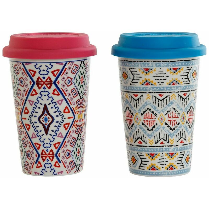 

Taza Mug Dkd Home Decor Multicolor Étnico Silicona Porcelana (400 Ml) (2 Pcs)