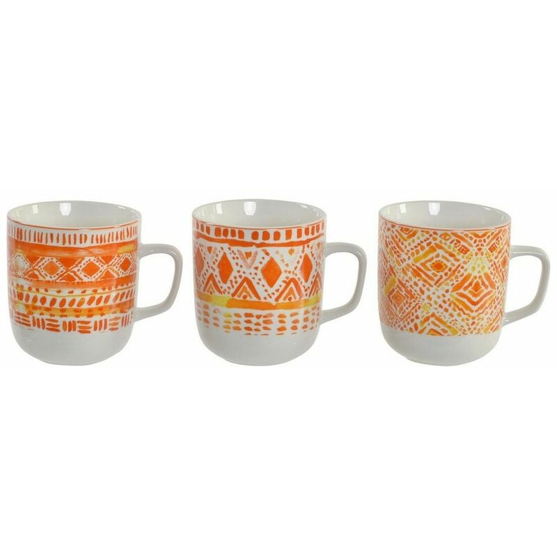 

DKD Home Decor Taza Mug DKD Home Decor Naranja Porcelana (380 ml) (3 pcs)
