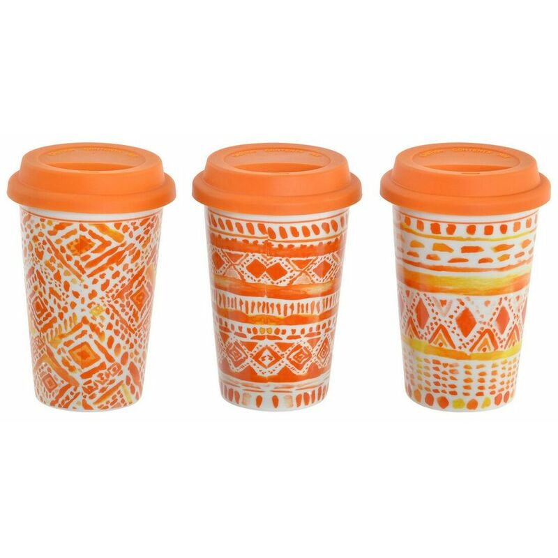 

Taza Mug Dkd Home Decor Naranja Silicona Porcelana (400 Ml) (3 Pcs)