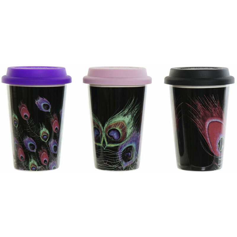 

Taza Mug Dkd Home Decor Negro Rosa Silicona Porcelana (400 Ml) (3 Pcs)