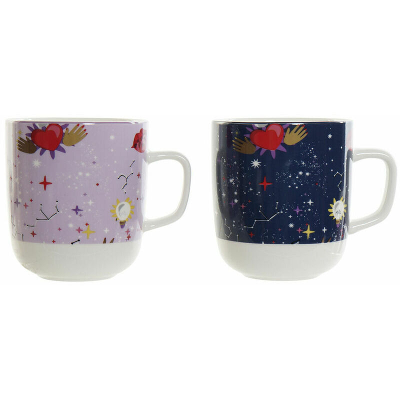 

LTD - Taza Mug Dkd Home Decor Porcelana Lila Malva (380 Ml) (2 Pcs)