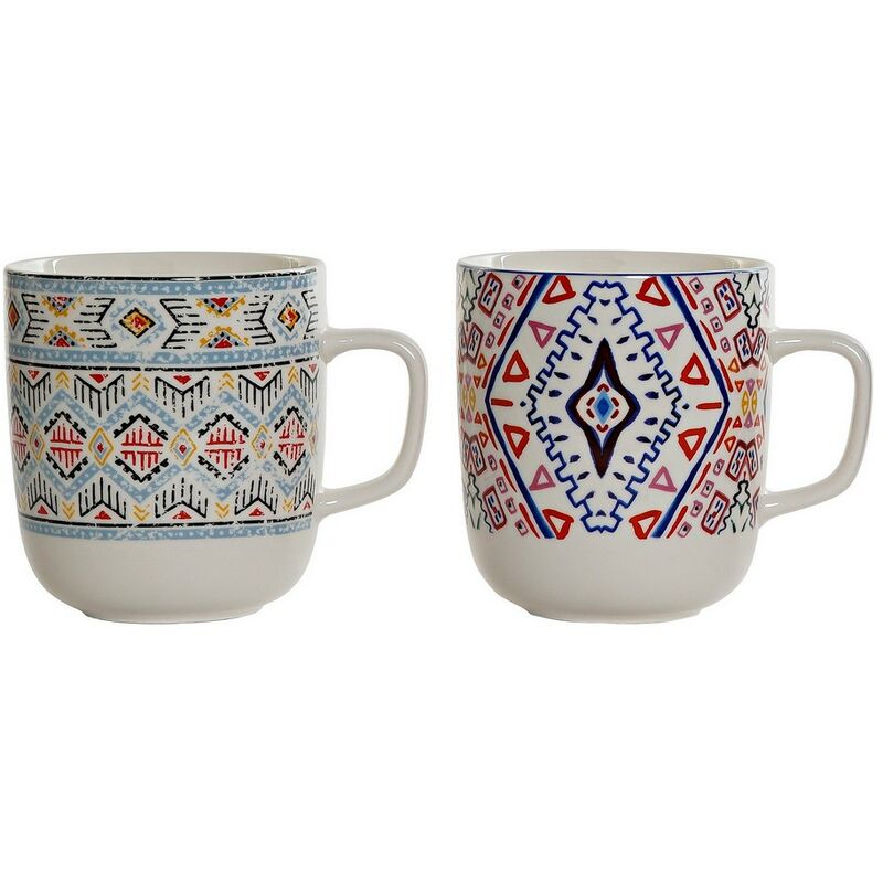 

DKD Home Decor Taza Mug DKD Home Decor Étnico Blanco Porcelana (380 ml) (2 pcs)