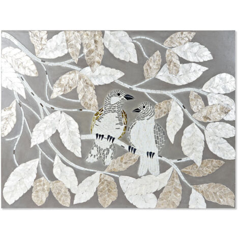 DKD Home Decor Toile Volets Bois MDF Beige Gris 90x4x70 cm