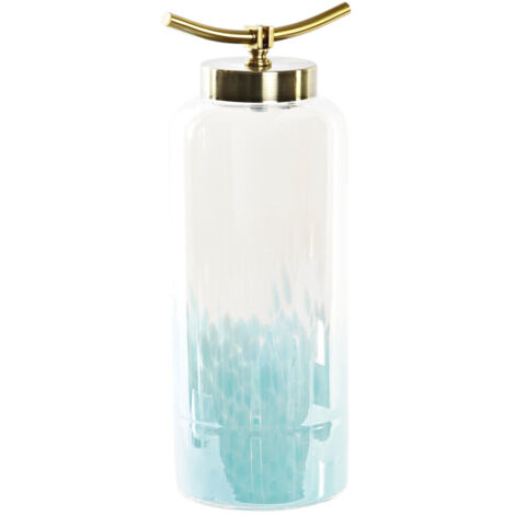 DKD Home Decor Vase Méditerranéen Bleu Doré élégant