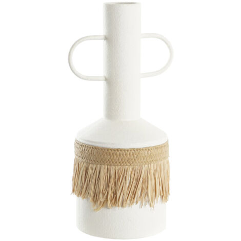 DKD Home Decor Vase Métal Blanc Naturel 20x16x40 cm