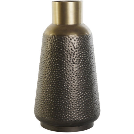 DKD Home Decor Vase Métal Gris Doré 25x25x47 cm