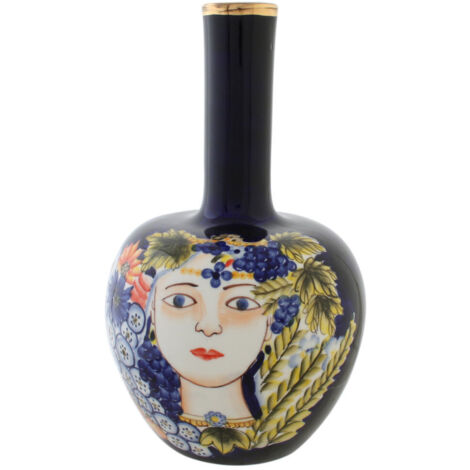 DKD Home Decor Vase Porcelaine Visage Bleu Multicouleur