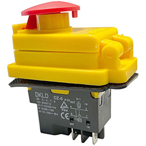 DKLD Elektromagnetische Druckschalter DZ-6 250V 4Pin mit Not-Aus-Abdeckung