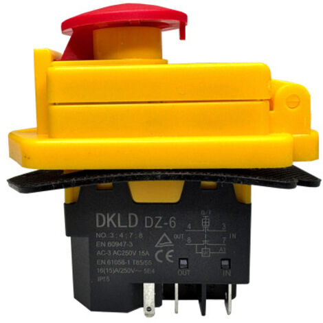 DKLD Elektromagnetische Druckschalter DZ-6 250V 4Pin mit Not-Aus-Abdeckung für Rollsieb uvm.