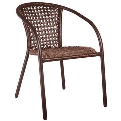 DL sillon aluminio ratan marron 30b , Sillón aluminio imatación mimbre marrón 30BFabricado en fibra imitación mimbre y aluminio aptos para exterioresApilableFácil limpi