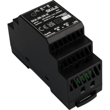 DL2-30-05-U : DL2-30-05-U : GLP : Alimentation sur rail DIN 5 V/3 A/15 W, boîtier plastique, Uin = 85-264 V CA / 120-370 V CC