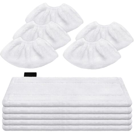 DLAIMI 10 Bonnettes Microfibre Lingettes pour Nettoyeur Compatible avec Karcher Easy Fix SC2 SC3 SC4 SC5,5 Chiffons de Nettoyage à Vapeur en microfibrel & 5 Bonnettes Microfibre Le Nettoyeur Vapeur