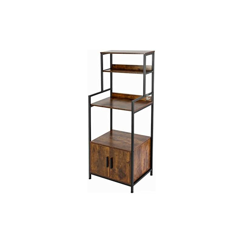 Étagère de Boulangerie avec Armoire de Rangement Etagères de Stockage Support pour Four à Micro-Onde de Cuisine Meuble Rangement Desserte de Cuisine