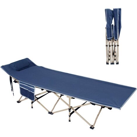 DlandHome Transat, bain de soleil, chaise longue Fauteuil de jardin Lit de Camp et de Pêche Ultraléger Pliant Sac à Dos Tente Portable Transat de Jardin, avec Sacoche & Oreiller, 906734cm，Cyan Bleu CT