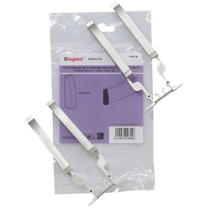 Legrand - embouts pour plinthe céliane déco 82 x 12,5 mm titane 098355