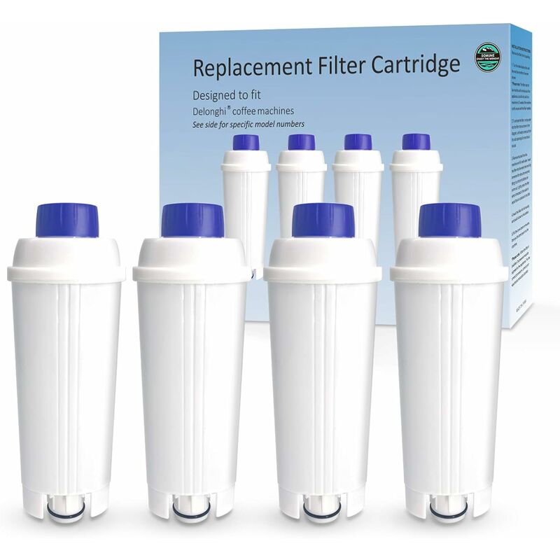 DLSC002 Filtres à Eau pour Machine à café avec Amortisseur en Charbon Actif, Delonghi Water Filter Replacement Compatible avec Machines à café ecam,