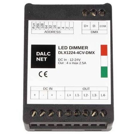 DLX1224-4CV-DMX Led Dimmer DMX512 4 Canali RGB RGBW
