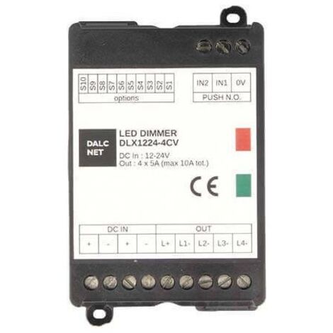 DLX1224-4CV Led Dimmer 4 canali CCT RGB RGBW 2 Pulsanti NO