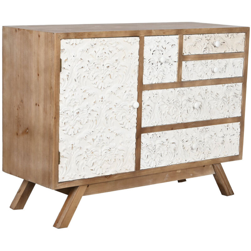 Commode Sapin Mdf 106X38X78,5 Sculpture Naturel