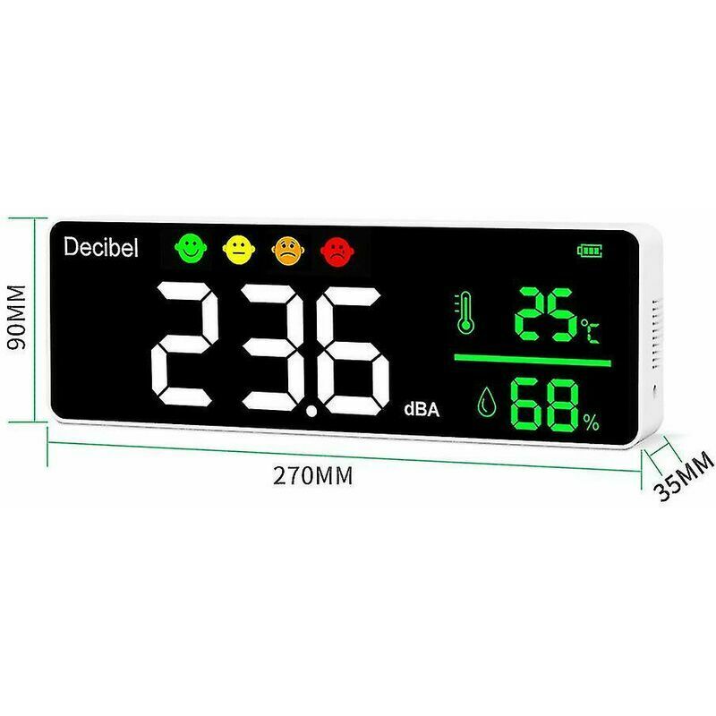 Dm1306d Digital Decibel Sound Level Meter Smart Wall Mounted Neighbors Noise Detector 30130db Temperature And Humidity Monitor