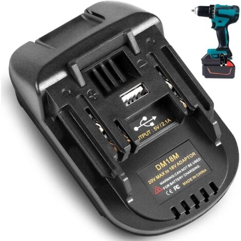 SJQKA DM18M Battery Adapter, Compatible with Makita 18V 20V Li-Ion Battery, Adapter Compatible with Dewalt and Milwaukee M18 Batteries, Convertible to MAKITA BL1830 BL1850 Batteries