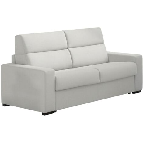 Dmora - 2-Sitzer festes Sofa Vala, Lineares Sofa für Wohnzimmer, gepolstert, abnehmbarer Bezug, 100 % Made in Italy-Qualität, 180x95 h100 cm, Hellgrau