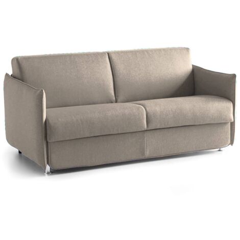 Dmora - 2-Sitzer Schlafsofa Follina, Schlafsofa fürs Wohnzimmer, gepolstert, abnehmbar, 100 % Made in Italy-Qualität, 160x95 h90 cm, Taube