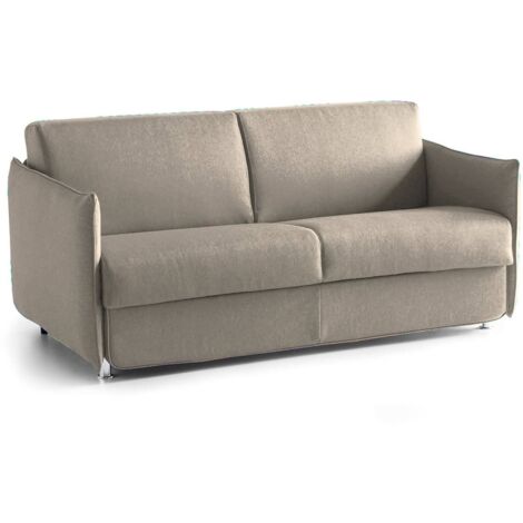 Dmora - 2-Sitzer Schlafsofa Pamela, Schlafsofa fürs Wohnzimmer, gepolstert, abnehmbar, 100 % Made in Italy-Qualität, 180x95 h90 cm, Taube