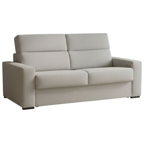 Dmora - 3-Sitzer festes Sofa Ozegna, Lineares Sofa für Wohnzimmer, gepolstert, abnehmbarer Bezug, 100 % Made in Italy-Qualität, 220x95 h100 cm, Hellgrau