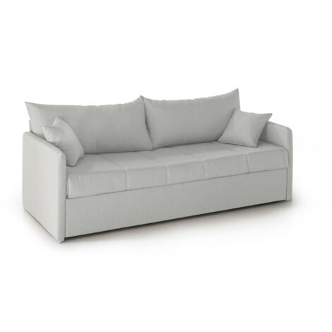 Dmora - 3-Sitzer Schlafsofa Avellana, Schlafsofa fürs Wohnzimmer, gepolstert, abnehmbar, 100 % Made in Italy-Qualität, 205x86 h80 cm, Hellgrau