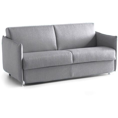 Dmora - 3-Sitzer Schlafsofa Cecina, Schlafsofa fürs Wohnzimmer, gepolstert, abnehmbar, 100 % Made in Italy-Qualität, 200x95 h90 cm, Grau