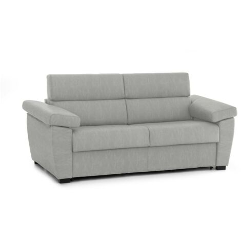 Dmora - 3-Sitzer Schlafsofa Trino, Schlafsofa fürs Wohnzimmer, gepolstert, abnehmbar, 100 % Made in Italy-Qualität, 225x95 h100 cm, Hellgrau