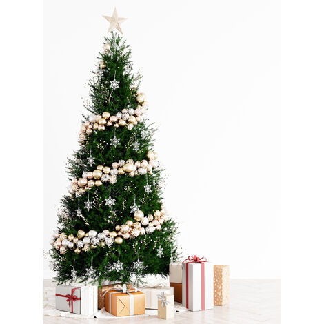 Dmora Albero di Natale Copenaghen, Albero artificiale extra folto, Albero effetto reale in PVC,