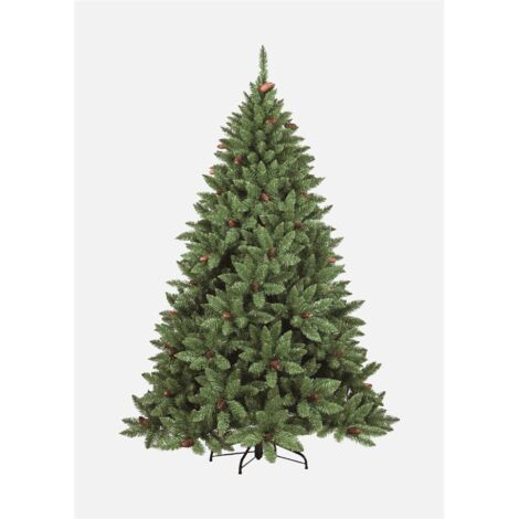 Dmora - Albero di Natale Stoccolma, Albero artificiale extra folto, Albero effetto reale in PVC con Pigne incluse, 362 rami, Altezza cm 120, con imballo rinforzato