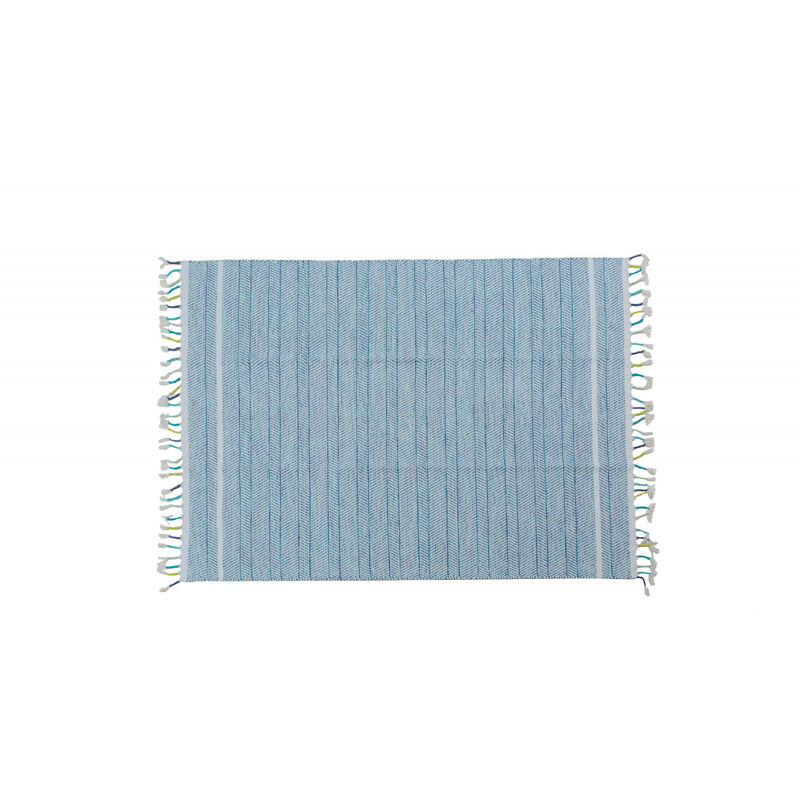 

Alfombra moderna ALABAMA, estilo Kilim, 100% algodón, azul, 170x110cm - Dmora