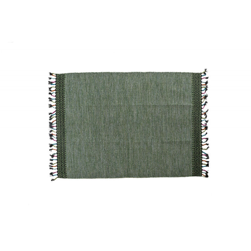 

Alfombra Modern DALLAS, estilo Kilim, 100% Algodón, Verde, 200x140cm - Dmora