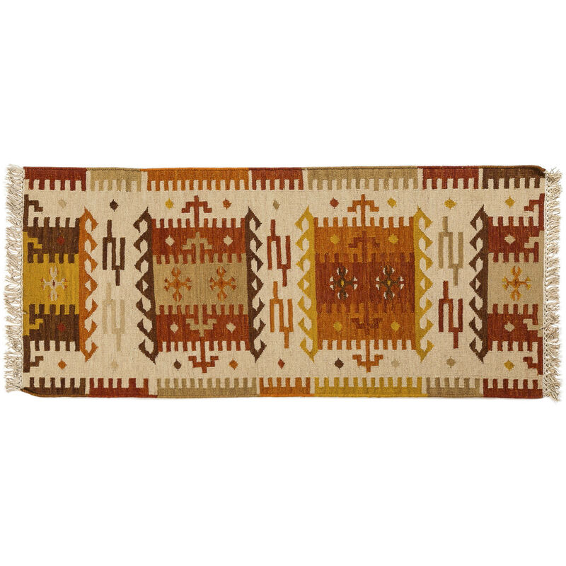 

Alfombra moderna Dmora DENVER, estilo Kilim, 100% algodón, multicolor, 120x60cm