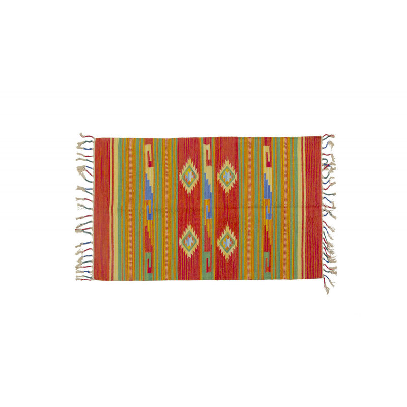 

Alfombra moderna SEATTLE, estilo Kilim, 100% algodón, multicolor, 130x70cm - Dmora