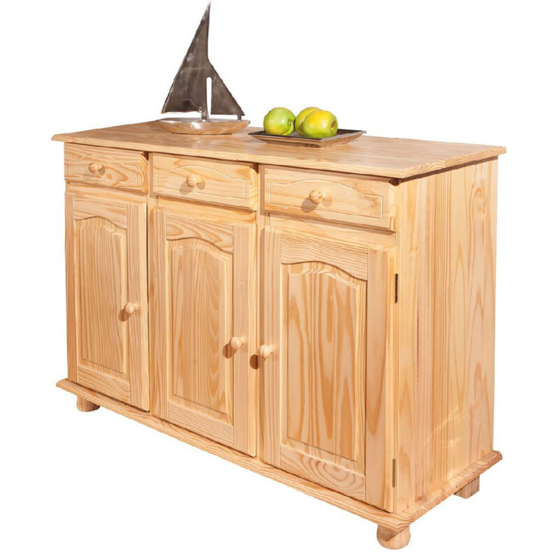 

Aparador con tres puertas y tres cajones, 130 x 87 x 43 cm, color marrón - Dmora