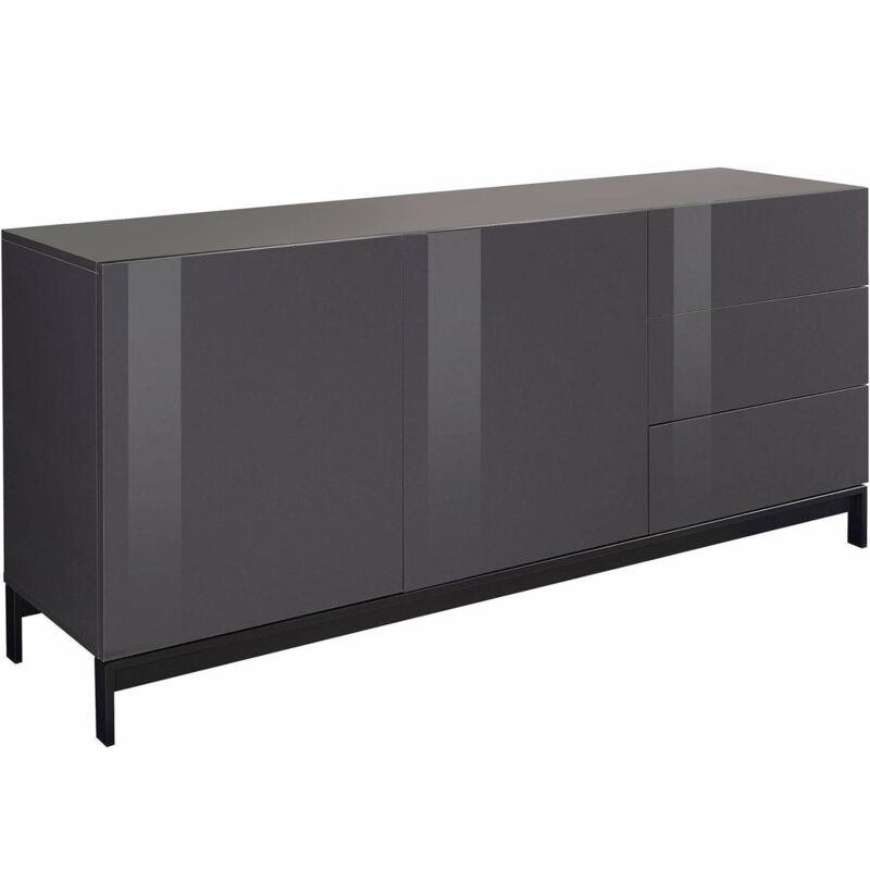 

Aparador Modern con 2 puertas y 3 cajones, Made in Italy, Aparador de cocina elevado, Buffet de diseño de sala de estar, 170x40h47 cm, color