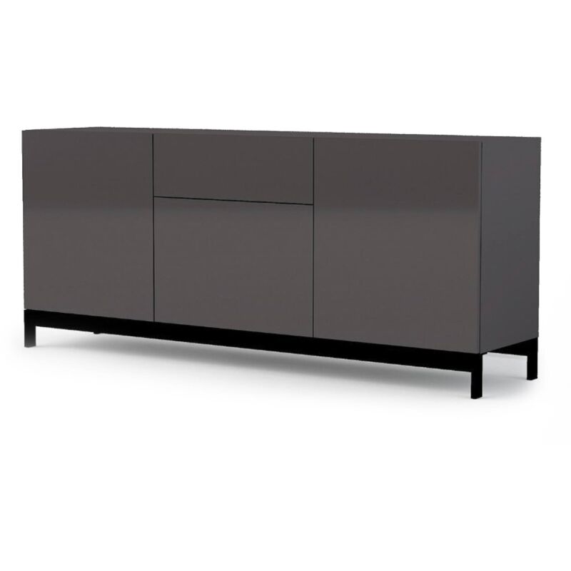 

Aparador Modern con 3 puertas y 1 cajón, Made in Italy, Aparador de cocina, Buffet de diseño de sala de estar, 170x40h47 cm, color antracita