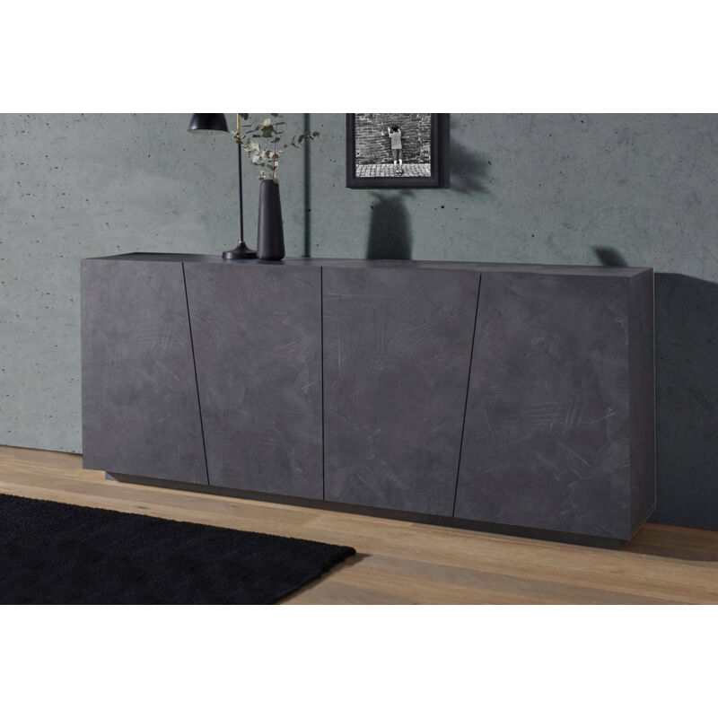 

Aparador moderno con 4 puertas, Made in Italy, Aparador de cocina, Buffet de diseño de sala de estar, cm 200x43h86, color Gris pizarra - Dmora