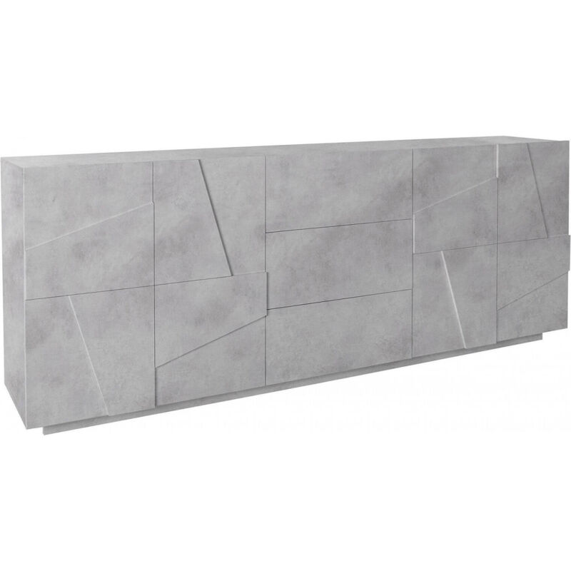 

Aparador Modern con 4 puertas y 3 cajones, Made in Italy, Aparador de cocina con detalle, Buffet de diseño para sala de estar, cm 224x44h86, color