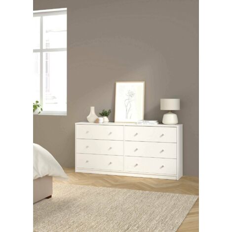 Dmora - Aparador Janine, Bufé de salón, Aparador de salón, Despensa de cocina, 143x30 h68 cm, Blanco