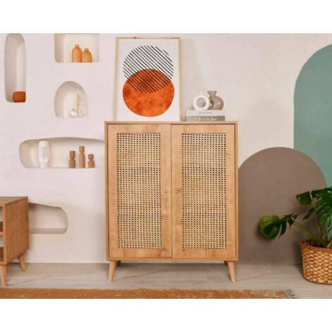 Dmora - Aparador Selara, Bufé de salón, Aparador de salón, Despensa de cocina, 90x40h110 cm, Roble, con embalaje reforzado