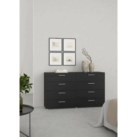Dmora - Aparador Solene, Bufé de salón, Aparador de salón, Despensa de cocina, 140x40 h82 cm, Negro