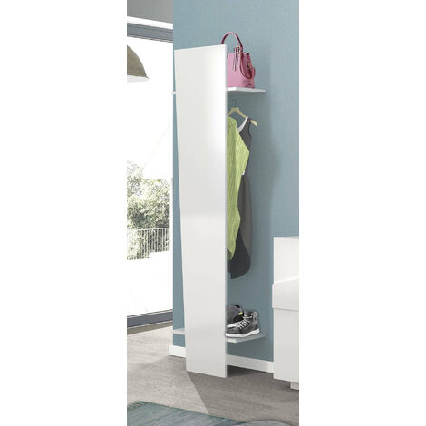Dmora Appendiabiti verticale, Made in Italy, con tubo per vestiti, due ripiani, Mobile per ingresso, Entratina moderna, cm 50x30h200, colore