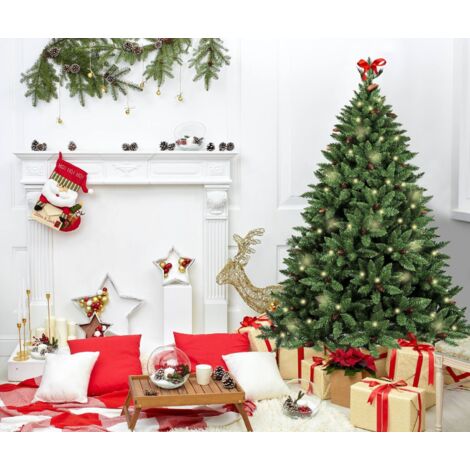 Dmora - Árbol de Navidad Stoccolma, árbol artificial extra grueso, árbol de efecto PVC real con piñas incluidas, 464 ramas, altura 150 cm, con embalaje reforzado