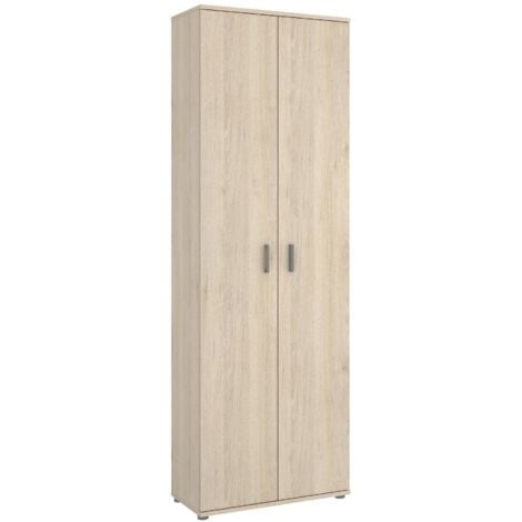 Dmora - Armadio multiuso 2 ante Apro, Mobile multifunzione portaoggetti, Guardaroba porta scarpe, 61x35h190 cm, Rovere