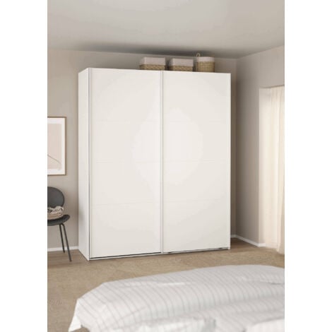 Dmora - Armadio multiuso 2 ante Margot, Mobile multifunzionale, Mobiletto scarpiera, Guardaroba porta scarpe, 179x65 h220 cm, Bianco